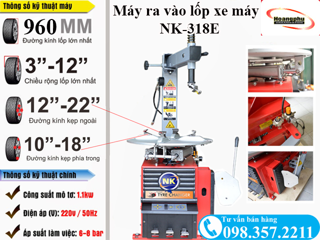 M&aacute;y ra v&agrave;o lốp xe m&aacute;y thế hệ 2017